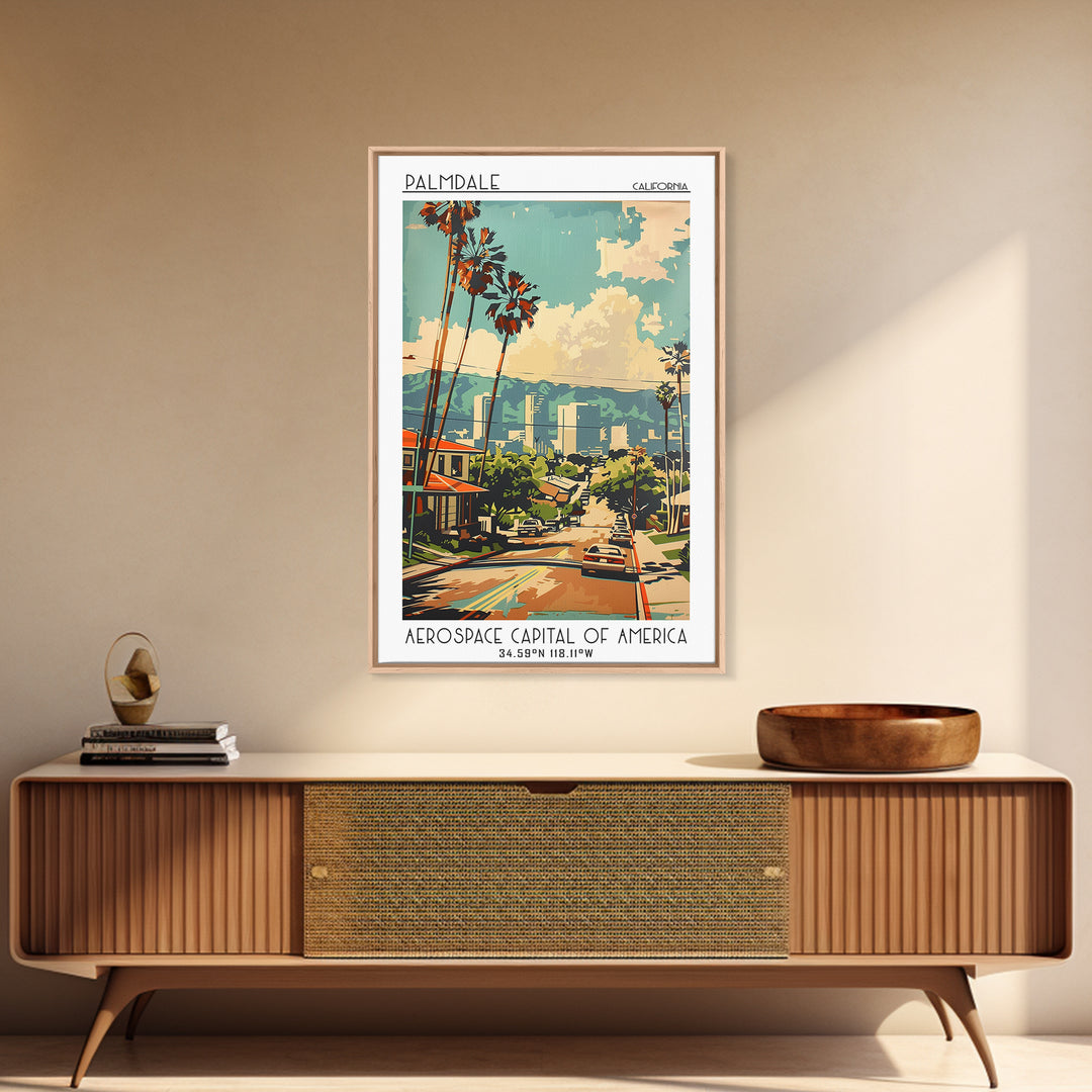 Palmdale California Travel Poster, Canvas Print, Poster Print, Travel Wall Art, City Wall Art, Wanderlust Gift, Vintage Travel Print