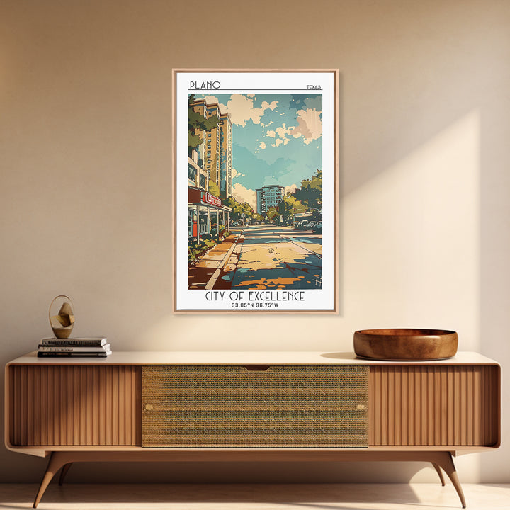 Plano Travel Poster, Canvas Print, Travel Prints, Landscape Art, Poster Print, Travel Wall Decor, City Travel Poster, City Art Print