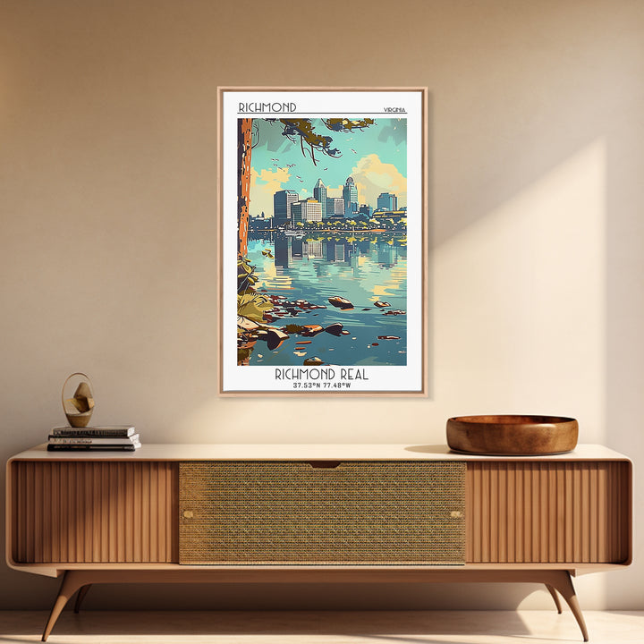 Richmond Virginia Travel Poster, Canvas Print, City Travel Poster, Travel Wall Art, Travel Art Print, Wall Art, Watercolor Cityscape