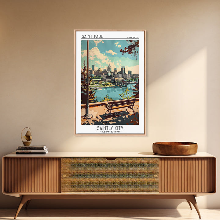 Saint Paul Travel Poster, Canvas Print, City Travel Poster, Travel Wall Art, Living Room Wall Art, City Illustration, Travel Posters