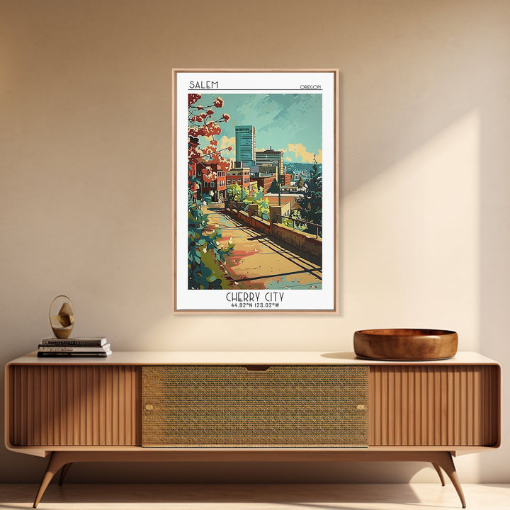 Salem Travel Poster, Framed Canvas Print, Poster Print, Travel Wall Art, Wanderlust Gift, Landscape Art, Home Office Decor, Wall Art