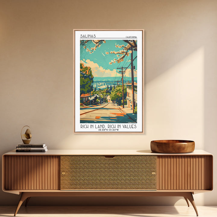 Salinas California Travel Poster, Canvas Print, Travel Prints, Landscape Art, Retro Travel Poster, Wanderlust Gift, Gallery Wall Set
