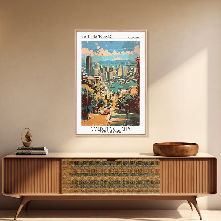 San Francisco California Travel Poster, Canvas Print, Travel Wall Art, City Wall Art, Art Print, Minimalist Poster, Gallery Wall Set