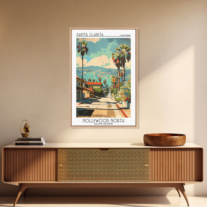 Santa Clarita Travel Poster, Canvas Print, Retro Travel Poster, City Wall Art, Retro Wall Art, Mid Century Wall Art, Wanderlust Gift