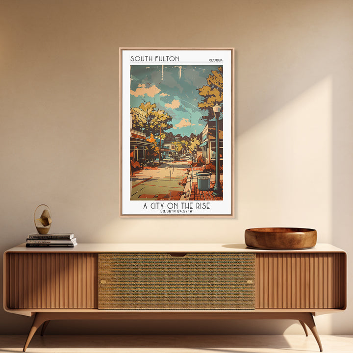 South Fulton Georgia Travel Poster, Canvas Print, Vintage Travel Print, City Wall Art, Travel Posters, Travel Wall Art, Travel Print