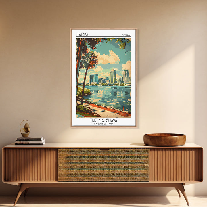 Tampa Florida Travel Poster, Canvas Print, Travel Wall Art, City Wall Art, Gallery Wall Set, City Art Print, Travel Prints, Wall Art