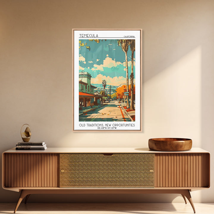 Temecula Travel Poster, Framed Canvas Print, City Art Print, Travel Wall Art, Travel Decor, Wanderlust Gift, Travel Print, Art Print