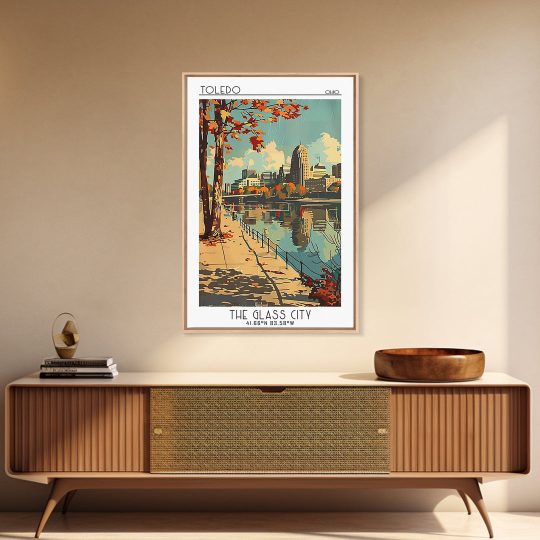 Toledo Ohio Travel Poster, Canvas Print, City Art Print, Travel Wall Art, Fine Art Print, Colorful Wall Art, Poster Print, Art Print