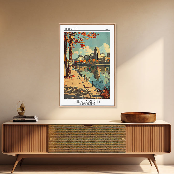 Toledo Ohio Travel Poster, Canvas Print, City Art Print, Travel Wall Art, Fine Art Print, Colorful Wall Art, Poster Print, Art Print