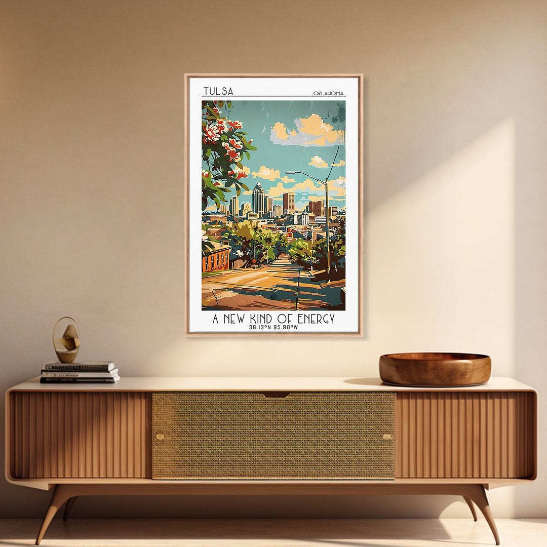 Tulsa Travel Poster, Canvas Print, Poster Print, Travel Wall Art, Minimalist Poster, Poster Art, Retro Wall Art, Vintage City Poster