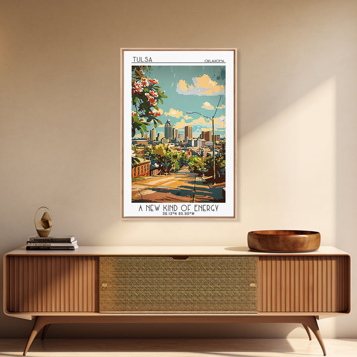 Tulsa Travel Poster, Canvas Print, Poster Print, Travel Wall Art, Minimalist Poster, Poster Art, Retro Wall Art, Vintage City Poster