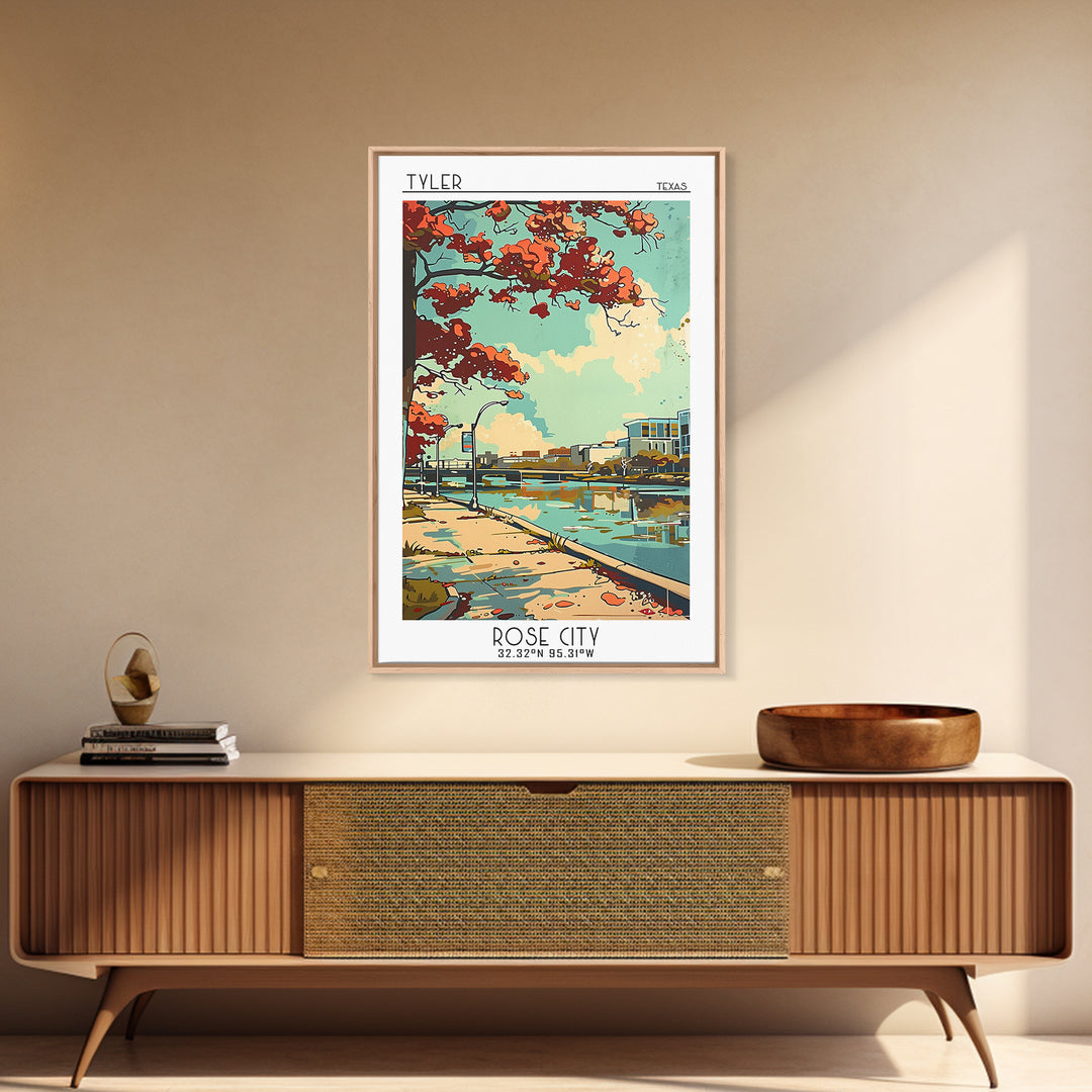 Tyler Texas Travel Poster, Canvas Print, Retro Travel Poster, City Wall Art, Retro Travel Print, Vintage Poster, Wall Art, Art Print