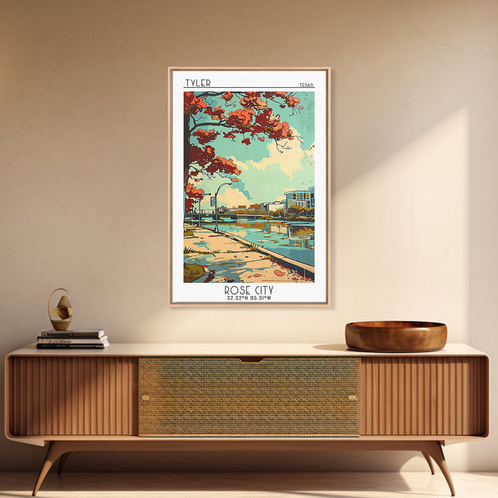 Tyler Texas Travel Poster, Canvas Print, Retro Travel Poster, City Wall Art, Retro Travel Print, Vintage Poster, Wall Art, Art Print