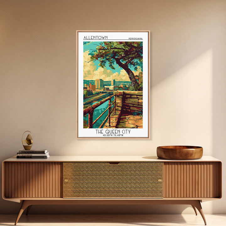 Allentown Travel Poster, Canvas Print, Retro Travel Poster, City Wall Art, Living Room Wall Art, Retro Travel Print, Vintage Posters