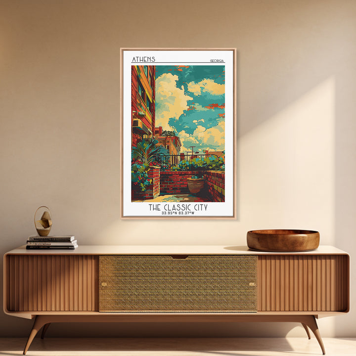 Athens Travel Poster, Framed Canvas Print, City Travel Poster, Travel Wall Decor, Gallery Wall Set, Travel Prints, Modern Wall Decor