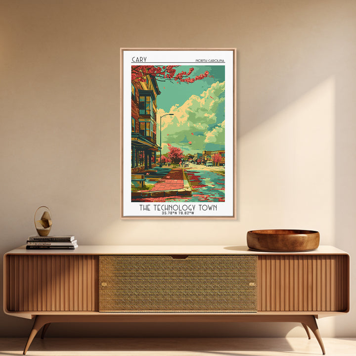 Cary Travel Poster, Canvas Print, City Travel Poster, Travel Wall Art, Travel Prints, Home Office Decor, Gallery Wall Set, Art Print