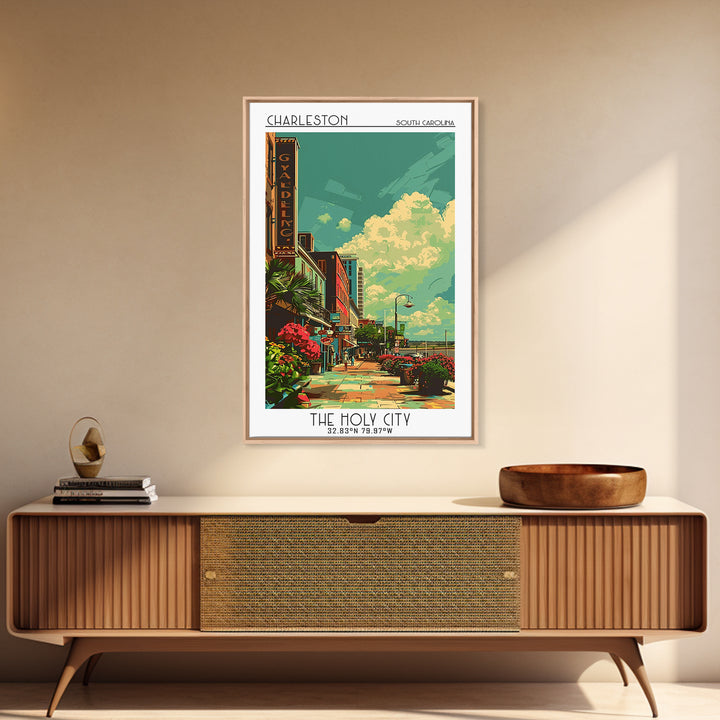 Charleston Travel Poster, Canvas Print, Retro Travel Poster, City Wall Art, Minimalist Poster, Home Office Decor, Retro Travel Print