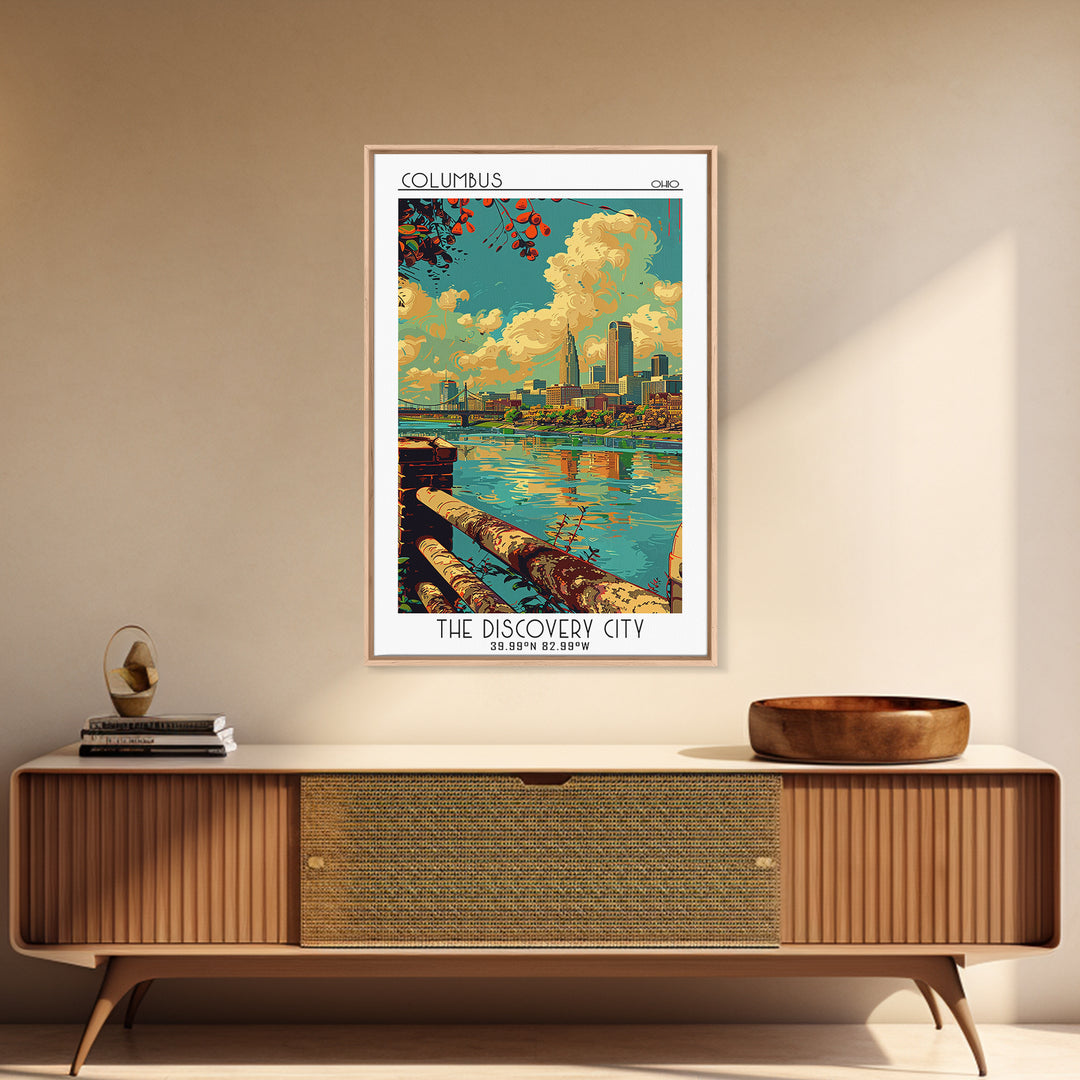 Columbus Ohio Travel Poster, Canvas Print, Poster Print, Travel Wall Art, City Wall Art, Poster Art, Landscape Art, Travel Art Print
