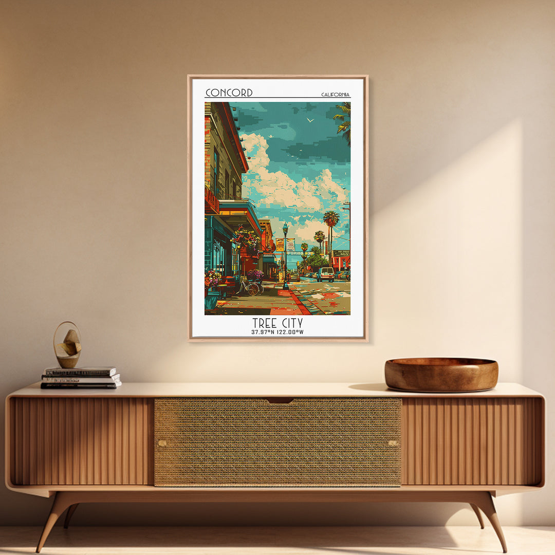 Concord Travel Poster, Canvas Print, Travel Wall Art, City Wall Art, Minimalist Poster, Travel Prints, City Illustration, Home Decor