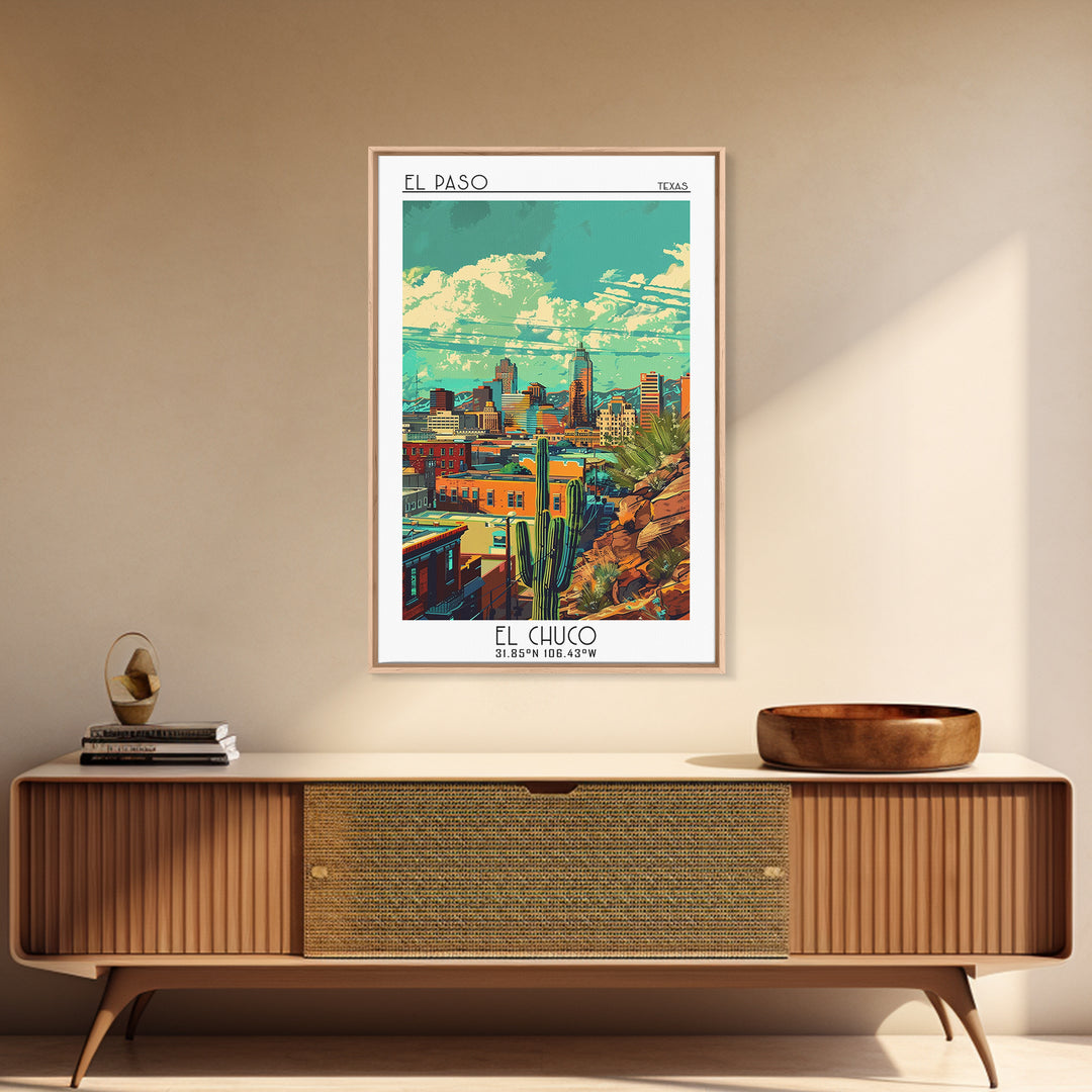 El Paso Travel Poster, Canvas Print, City Art Print, Travel Wall Art, Poster Print, Travel Wall Decor, Poster Art, Colorful Wall Art