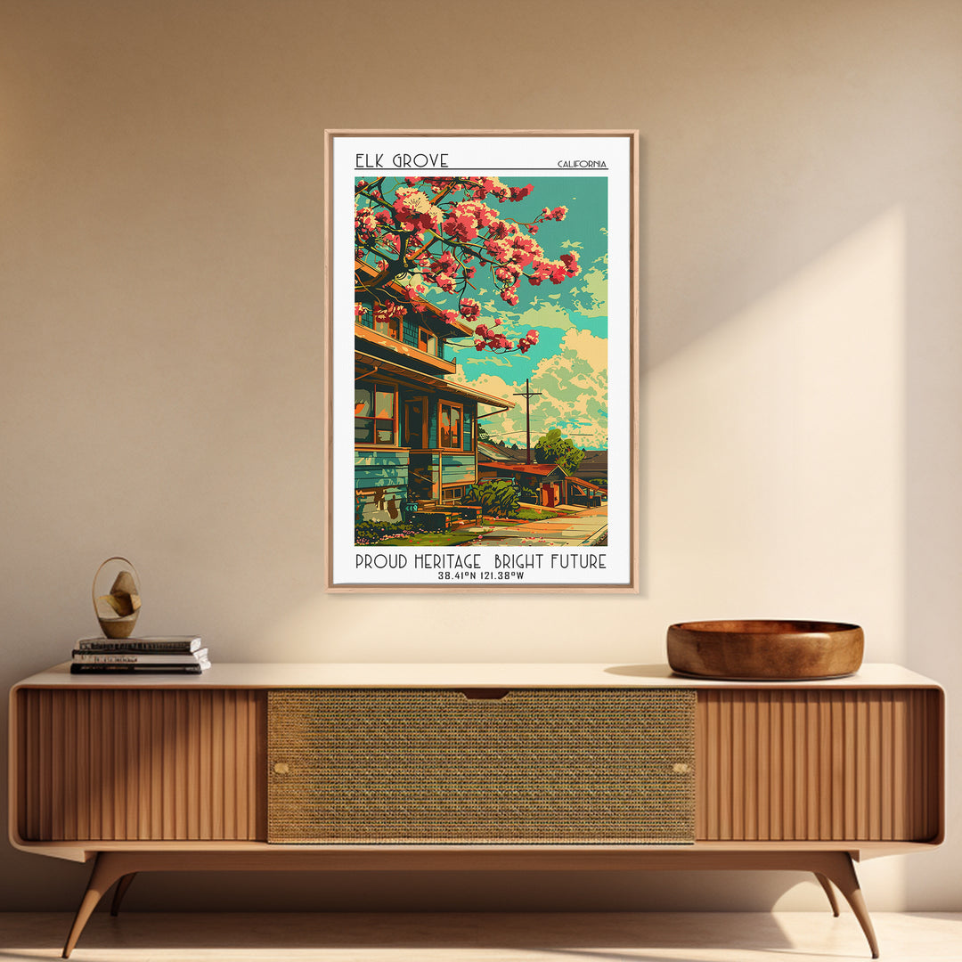 Elk Grove Travel Poster, Canvas Print, City Art Print, Travel Wall Art, Home Office Decor, Wall Art, Travel Prints, Travel Art Print