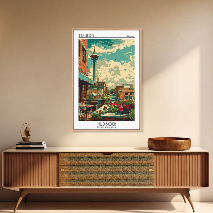 Fishers Travel Poster, Framed Canvas Print, Travel Art Print, Modern Wall Decor, City Wall Art, Poster Art, Poster Print, Home Decor