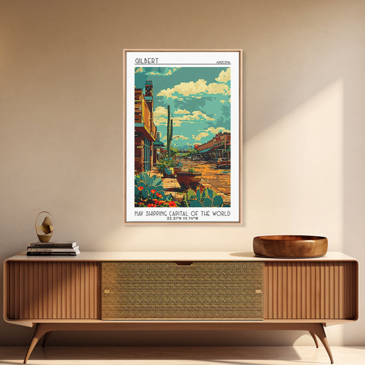 Gilbert Travel Poster, Canvas Print, Poster Print, Travel Wall Art, Poster Art, City Travel Poster, City Wall Art, Home Office Decor
