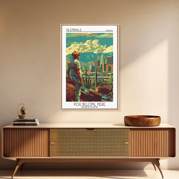 Glendale Travel Poster, Canvas Print, Vintage Travel Print, City Wall Art, Retro Travel Print, Vintage City Poster, Travel Art Print