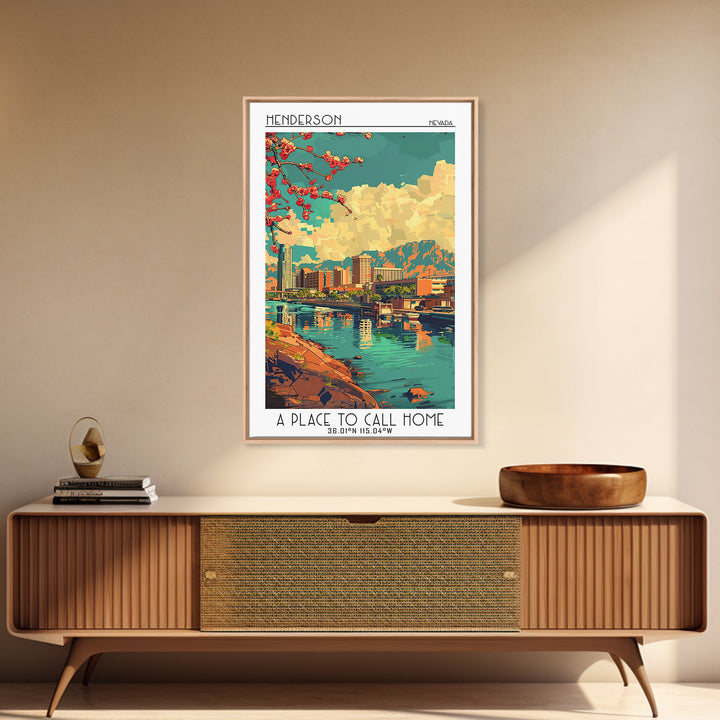 Henderson Travel Poster, Canvas Print, Poster Print, Travel Wall Art, Mid Century Wall Art, Travel Decor, Wall Art, Travel Art Print