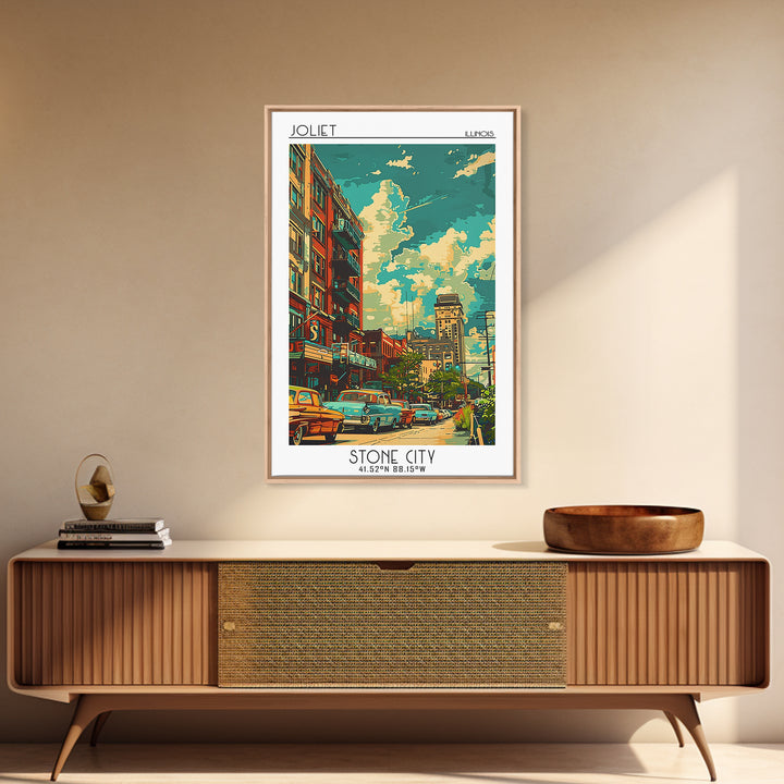 Joliet Travel Poster, Canvas Print, Travel Art Print, Modern Wall Decor, Poster Print, Travel Posters, Wall Art, Retro Travel Poster