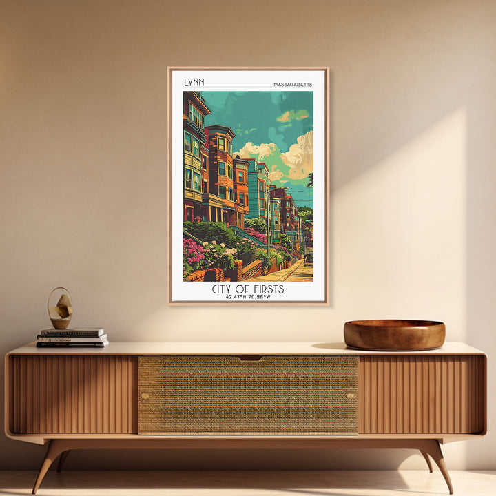 Lynn Travel Poster, Canvas Print, Retro Travel Poster, City Wall Art, Travel Print, Colorful Wall Art, Landscape Art, Travel Posters