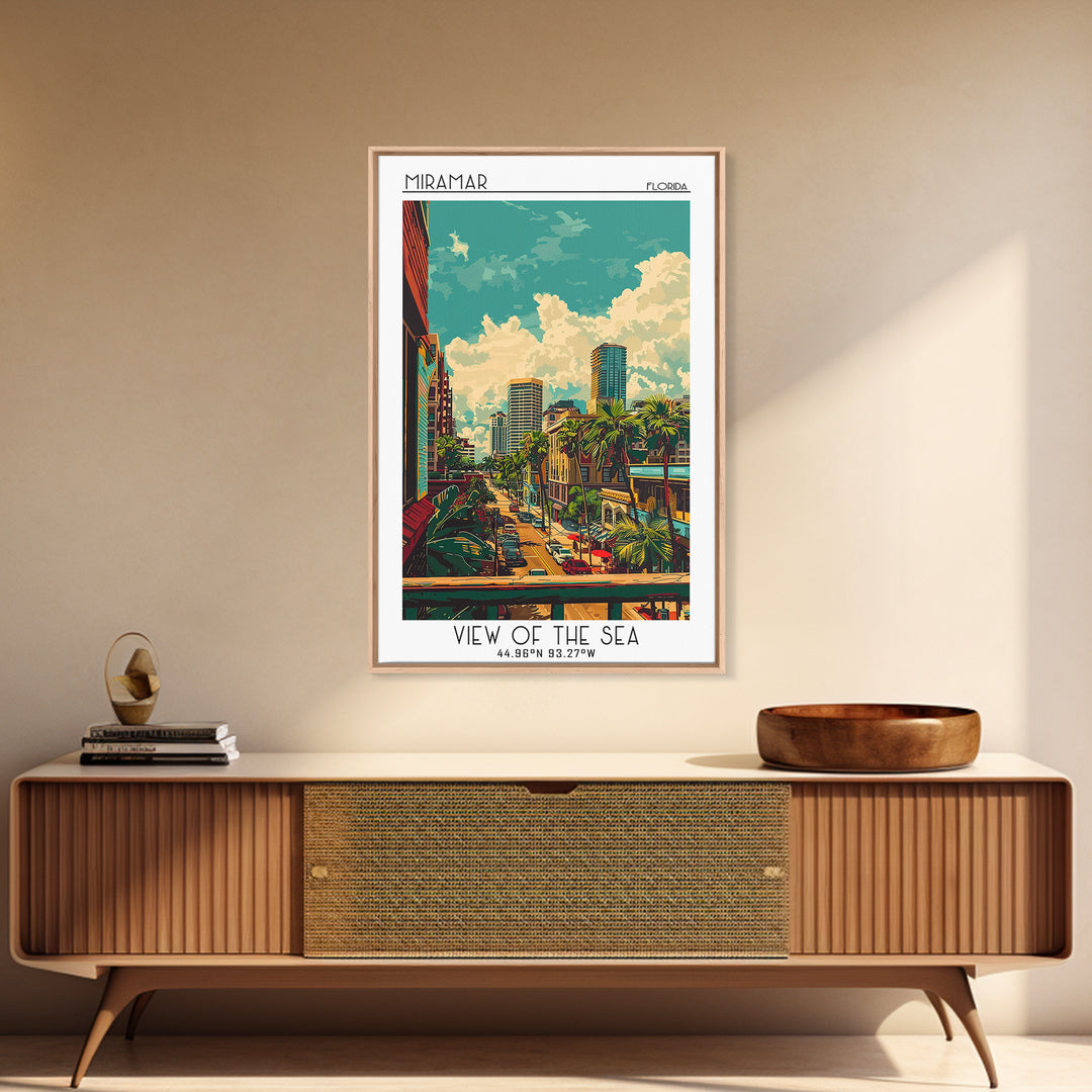 Miramar Travel Poster, Canvas Print, City Travel Poster, Travel Wall Art, Vintage Poster, Fine Art Print, Poster Art, Vintage Travel