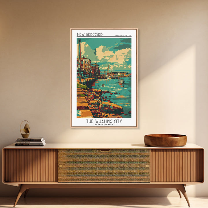 New Bedford Travel Poster, Framed Canvas Print, City Travel Poster, Travel Wall Art, Vintage Posters, Travel Posters, Vintage Poster