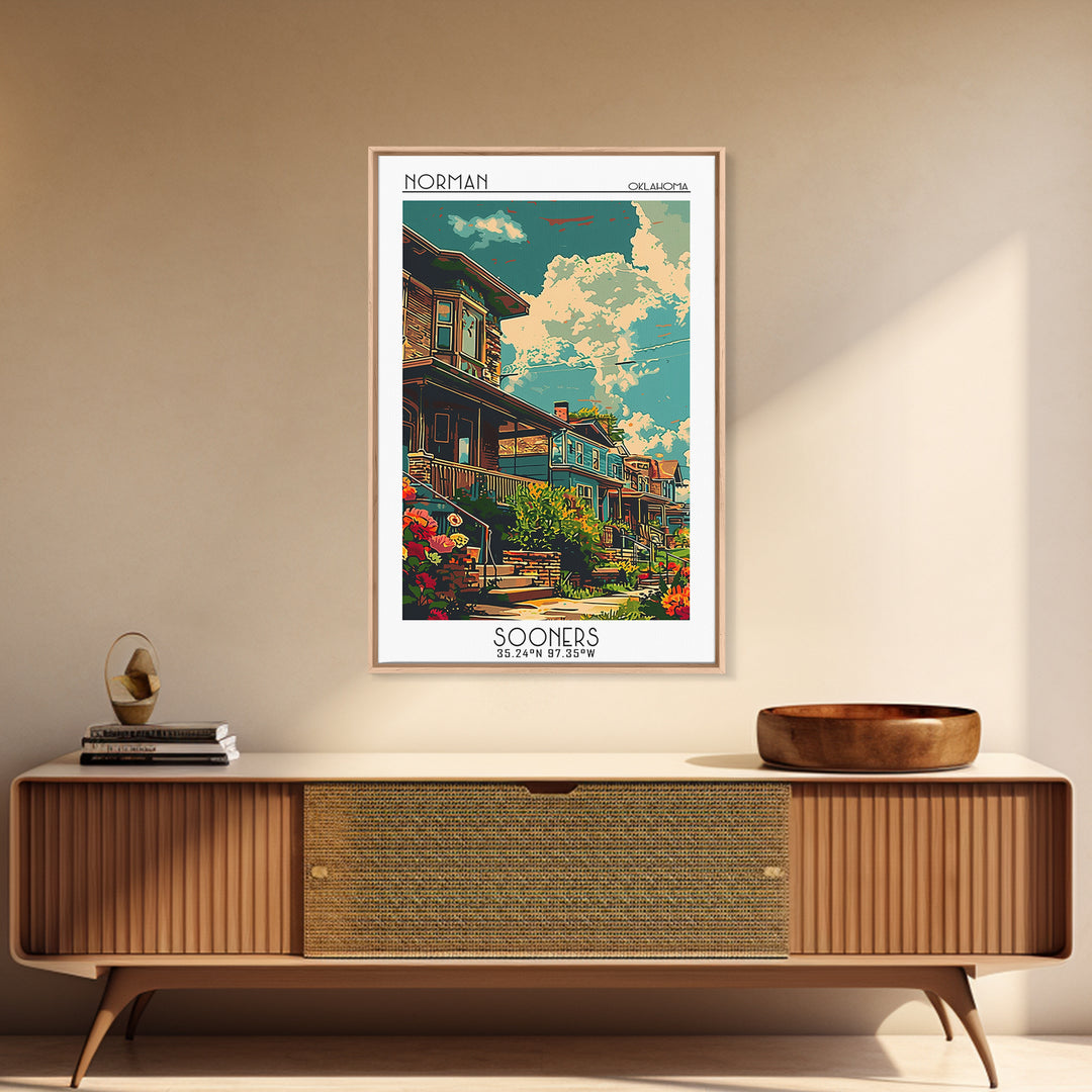 Norman Travel Poster, Canvas Print, Travel Wall Decor, Minimalist Poster, Wall Art, City Travel Poster, City Art Print, Travel Print