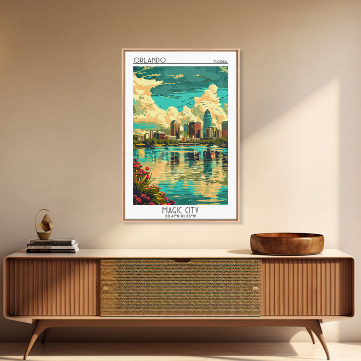 Orlando Travel Poster, Canvas Print, Retro Wall Art, Travel Print, Travel Posters, Retro Travel Print, Home Decor, Travel Wall Decor