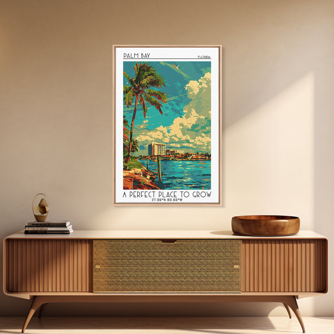 Palm Bay Travel Poster, Canvas Print, City Art Print, Travel Wall Art, Modern Wall Decor, Travel Art Print, City Wall Art, Art Print