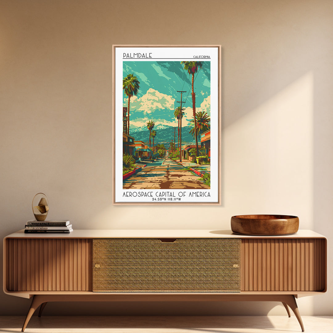 Palmdale Travel Poster, Canvas Print, City Art Print, Travel Wall Art, Travel Print, Travel Art Print, Home Decor, Travel Wall Decor