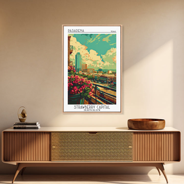 Pasadena Texas Travel Poster, Canvas Print, City Travel Poster, Travel Wall Art, City Illustration, City Art Print, Travel Art Print