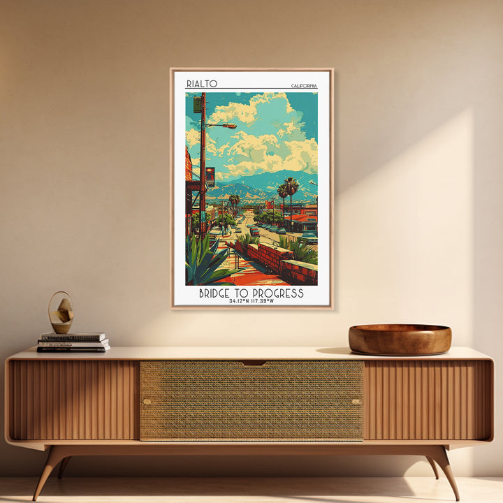 Rialto Travel Poster, Framed Canvas Print, Travel Wall Art, City Wall Art, Poster Print, Wall Art, Wanderlust Gift, Travel Art Print
