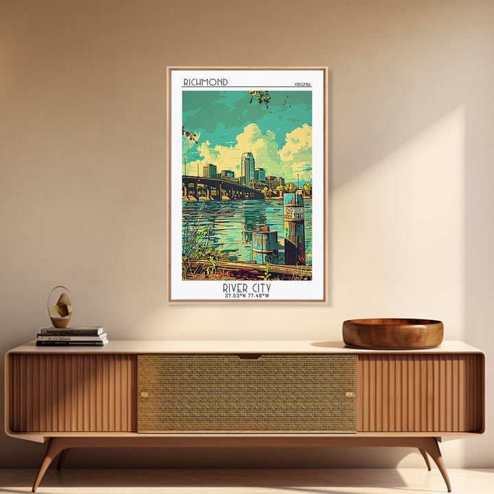 Richmond Virginia Travel Poster, Framed Canvas Print, Poster Print, Travel Wall Art, Home Office Decor, Travel Print, Travel Posters