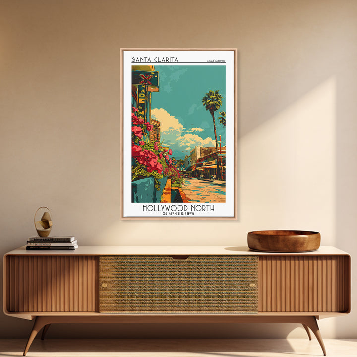 Santa Clarita Travel Poster, Framed Canvas Print, City Travel Poster, Vintage City Poster, Vintage Poster, Wall Art, Wanderlust Gift