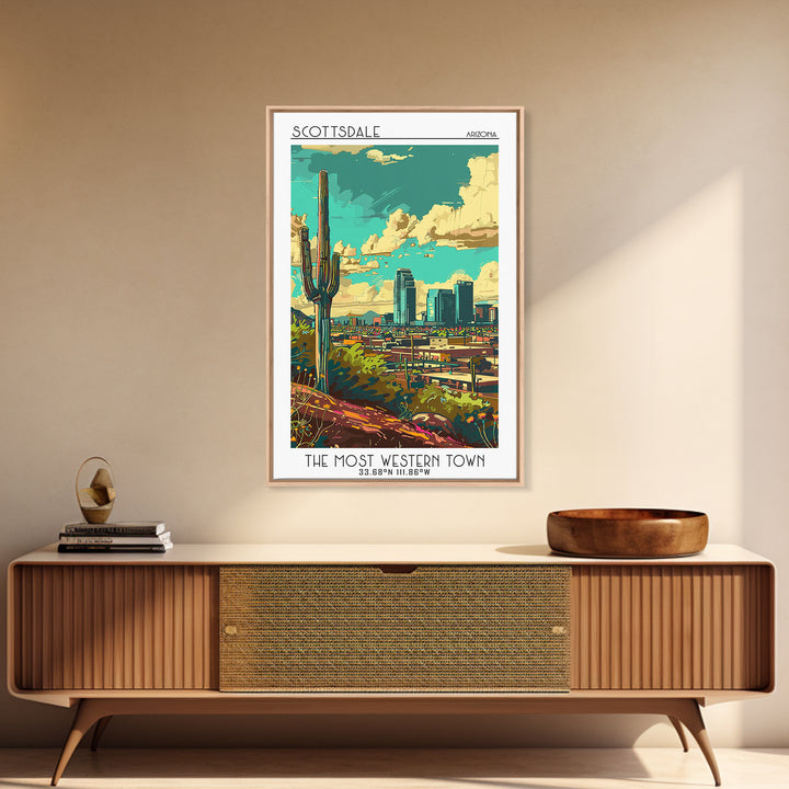 Scottsdale Travel Poster, Canvas Print, Travel Wall Decor, Minimalist Poster, Modern Wall Decor, Travel Posters, Retro Travel Poster