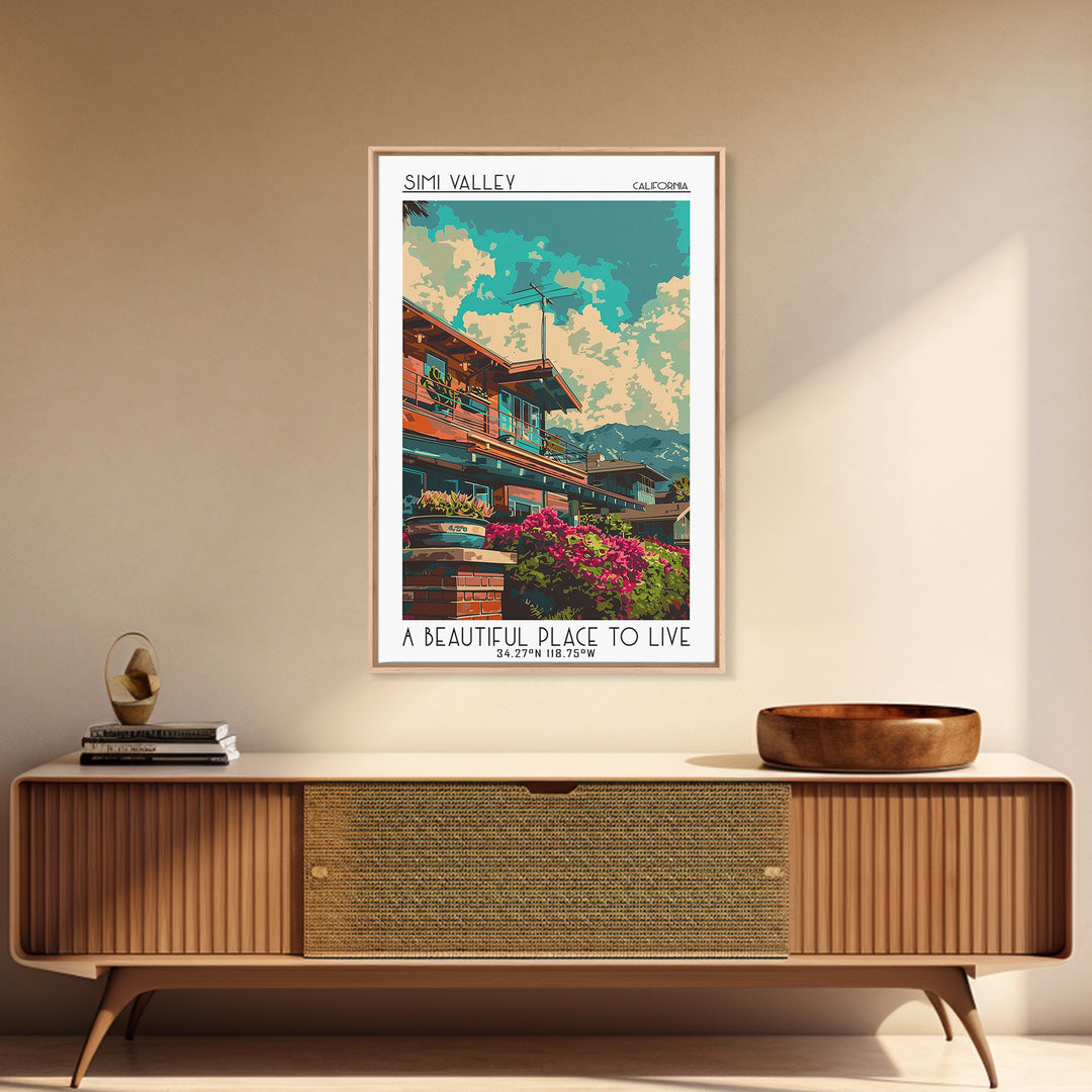 Simi Valley Travel Poster, Canvas Print, Travel Wall Decor, Minimalist Poster, Mid Century Wall Art, Gallery Wall Set, City Wall Art