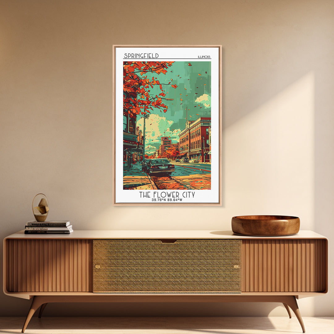Springfield Travel Poster, Canvas Print, City Travel Poster, Vintage City Poster, Wanderlust Gift, Vintage Travel Art, Travel Prints