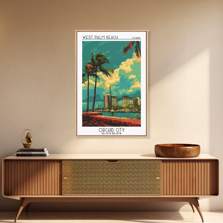 West Palm Beach Travel Poster, Canvas Print, City Travel Poster, Travel Wall Art, Travel Posters, Retro Travel Poster, Travel Prints