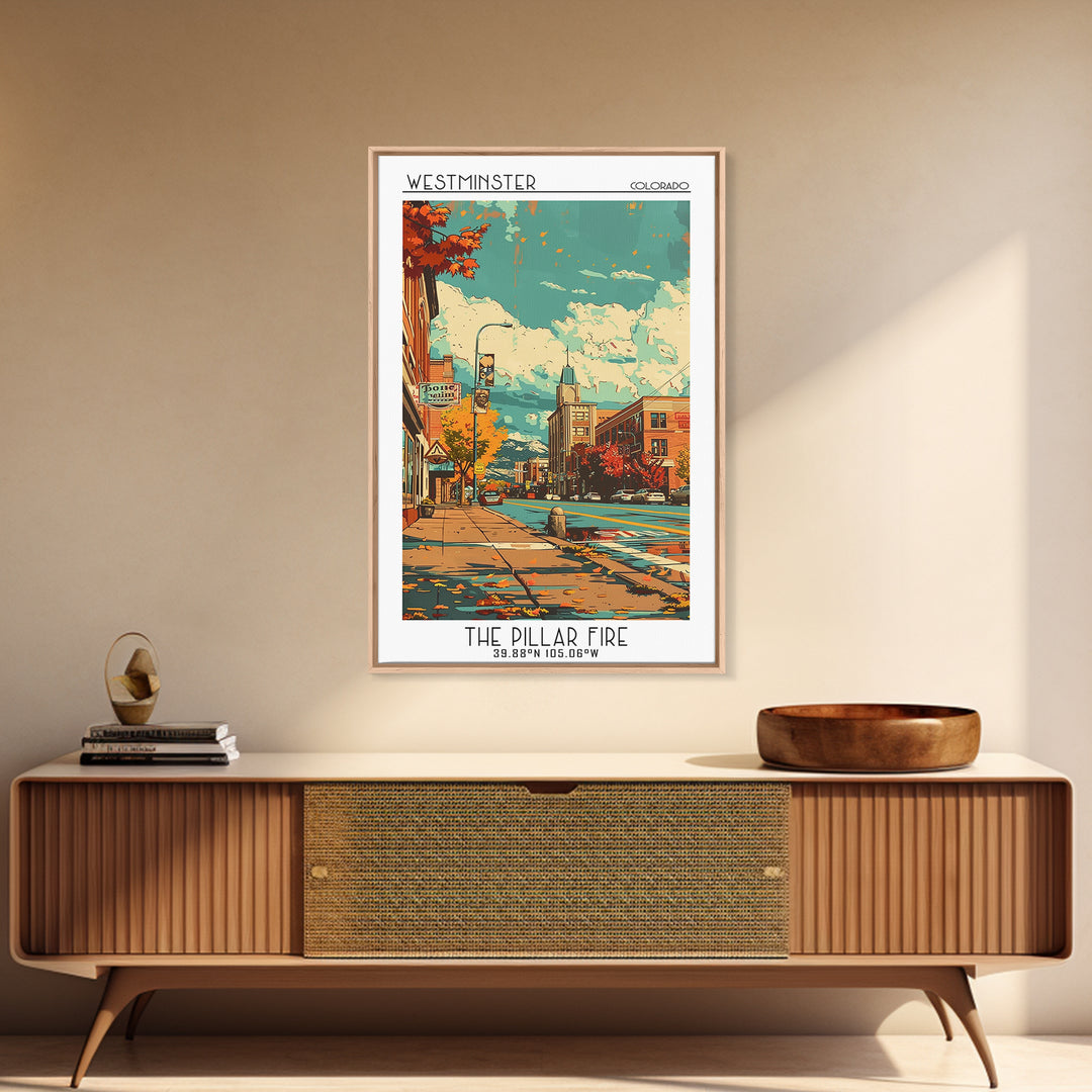 Westminster Travel Poster, Canvas Print, Retro Wall Art, Travel Print, Watercolor Cityscape, Mid Century Wall Art, Travel Wall Decor