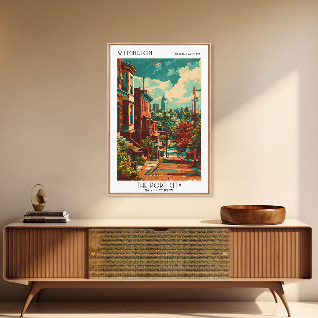 Wilmington Travel Poster, Canvas Print, Poster Print, Travel Wall Art, Watercolor Cityscape, Travel Posters, Travel Decor, Art Print