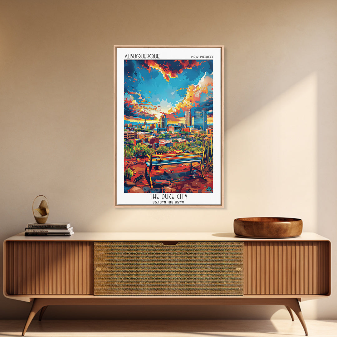 Albuquerque Travel Poster, Canvas Print, Travel Prints, Landscape Art, Travel Decor, Travel Art Print, Travel Wall Art, Travel Print