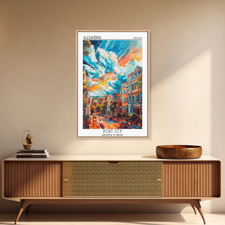 Alexandria Travel Poster, Framed Canvas Print, Vintage Travel Print, City Wall Art, Travel Wall Art, City Illustration, Poster Print
