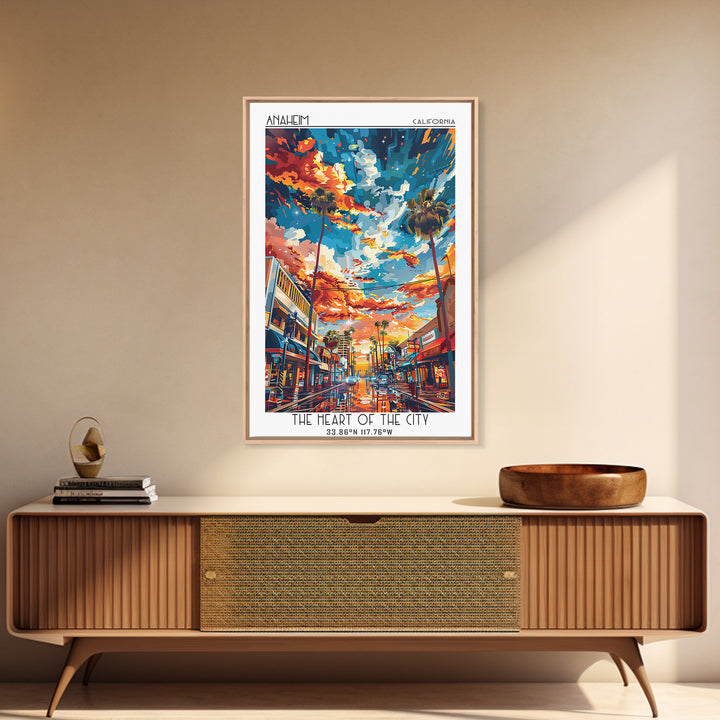 Anaheim Travel Poster, Canvas Print, Travel Wall Art, City Wall Art, Art Print, Living Room Wall Art, Poster Print, Gallery Wall Set